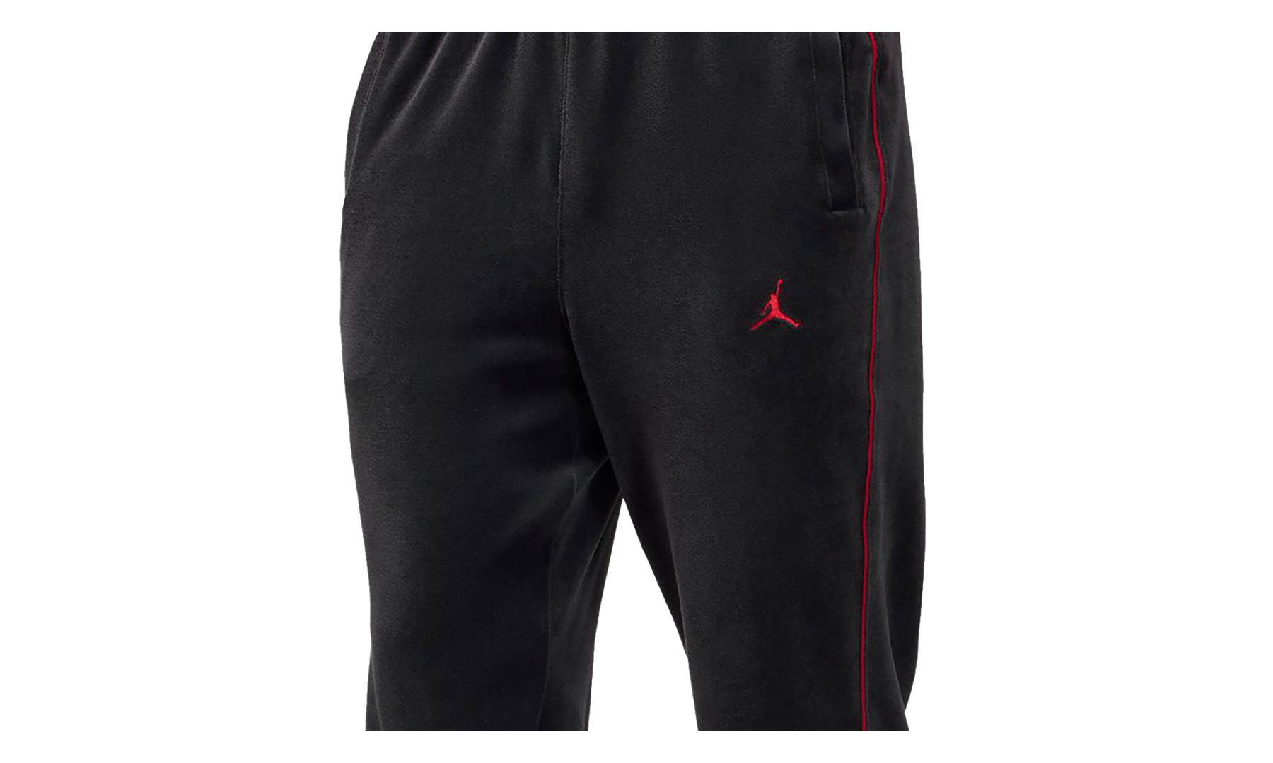 Jordan Brooklyn Velour Track Trousers Black / Gym Red HV1872 010