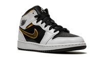 Air Jordan 1 Mid GS White / Gold / Black 554725 190