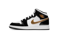 Air Jordan 1 Mid SE GS Black Gold Patent Leather BQ6931 007