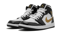 Air Jordan 1 Mid SE Black Gold Patent Leather 852542 007