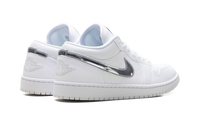Womens Air Jordan 1 Low SE White Metallic Silver' IQ9381 100