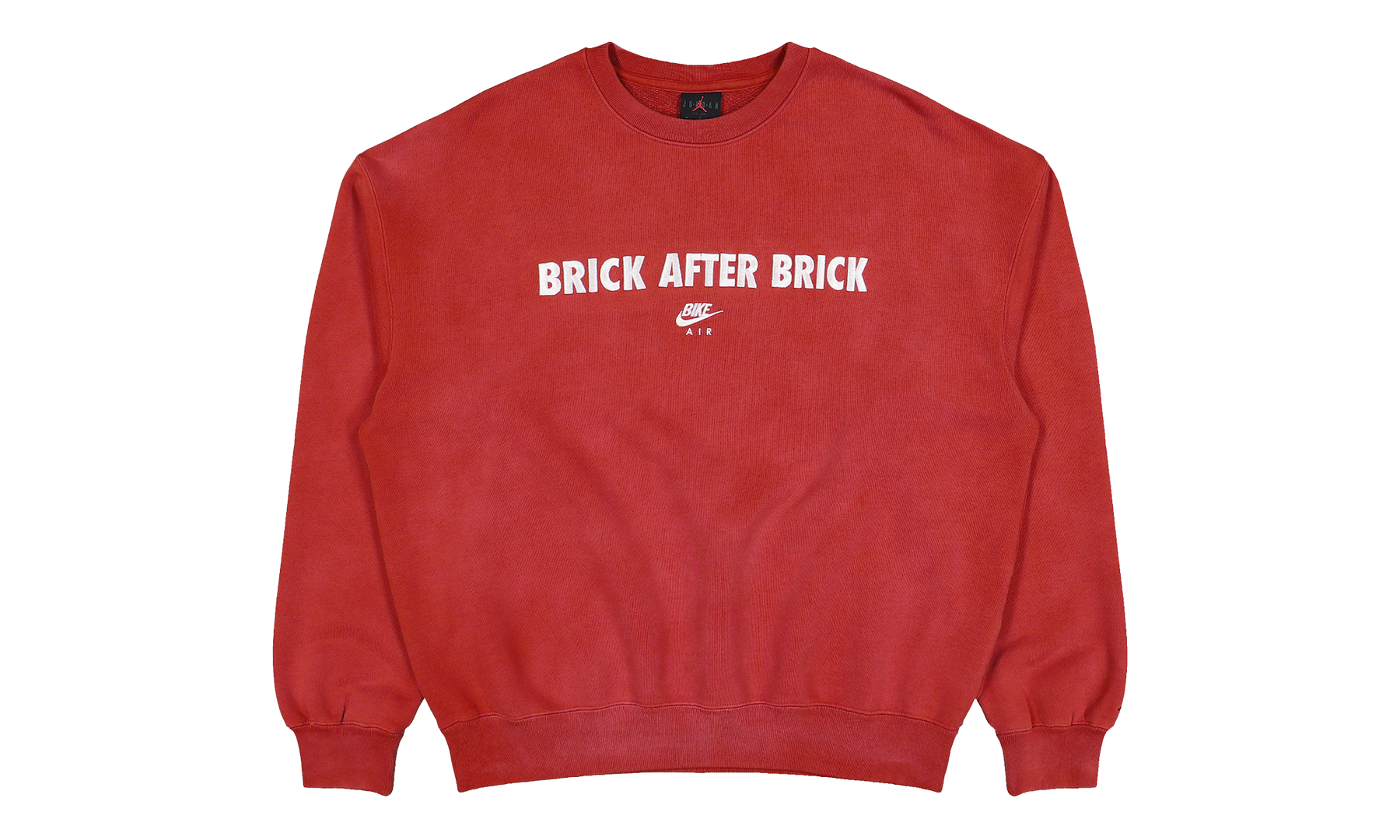 Air Jordan x Nigel Sylvester Brick After Brick Fleece Crewneck Sweatshirt Vermilion / Sail IQ8154 671