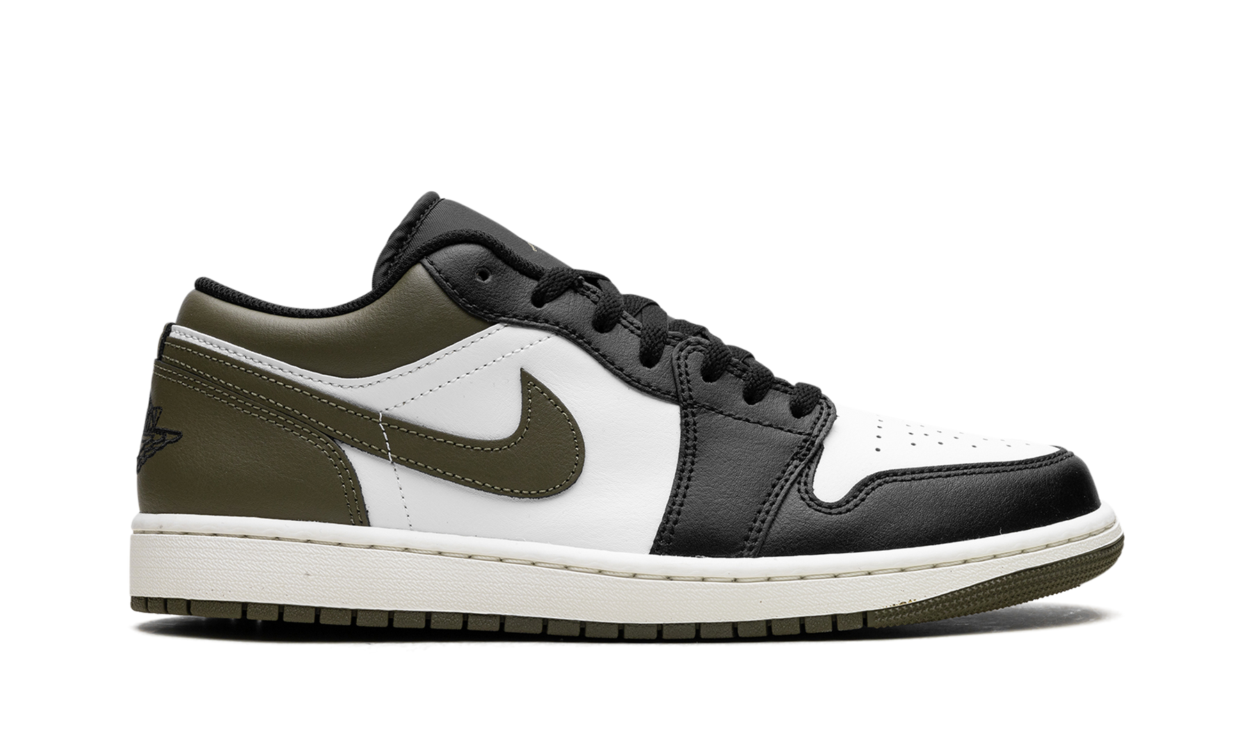 Air Jordan 1 Low Black Toe Medium Olive 553558 092