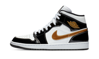 Air Jordan 1 Mid SE Black Gold Patent Leather 852542 007