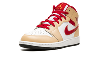 Air Jordan 1 Mid GS Beige / Red 554725 201